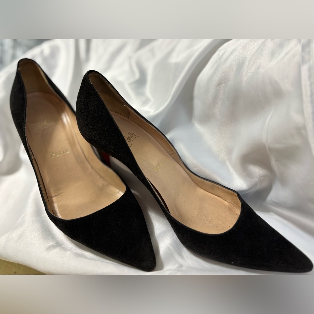 Christian Louboutin Black Suede Heels